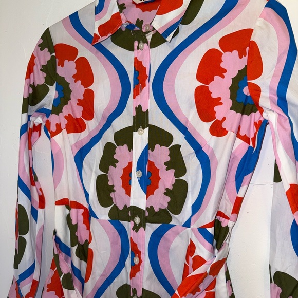 NWT BODEN AMY FLORAL PRINT COTTON MIDI SHIRT DRESS SZ 4P. (Sold out online) - Picture 6 of 14